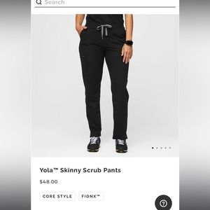 FIGS Black Yola™ - Petite Skinny Scrub Pants